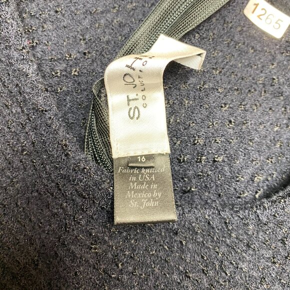 St. John Knit Dress Women's 16 Black Tweed Wool Blend Mini Classic - Picture 7 of 12